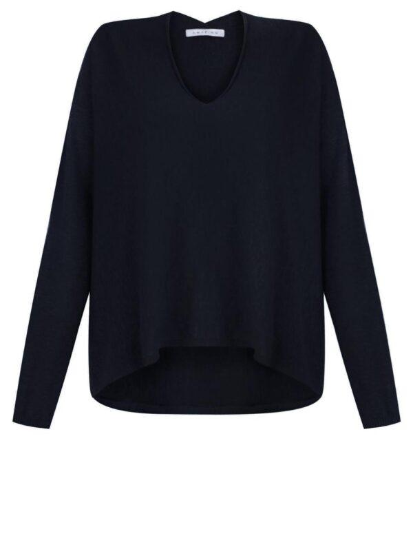 Mika-Boxy-Fine-Knit-Jumper-(Navy)