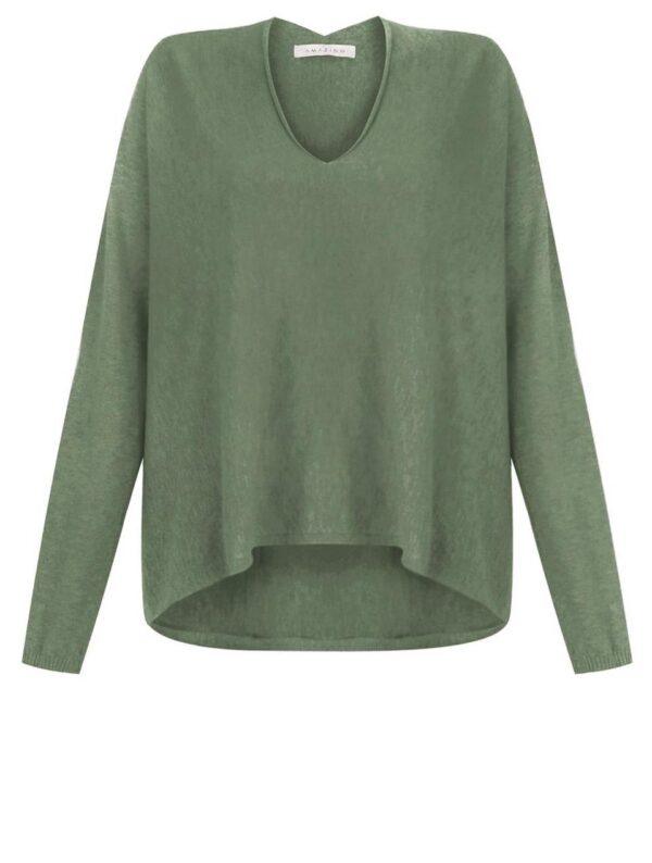 Mika-Boxy-Fine-Knit-Jumper-Olive