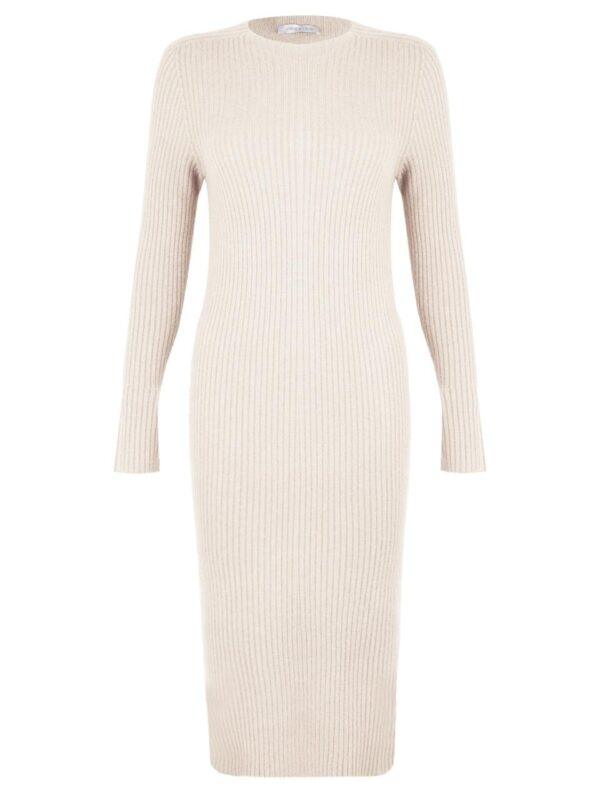 Paola-Fitted-Ribbed-Midi-Dress-Ivory2