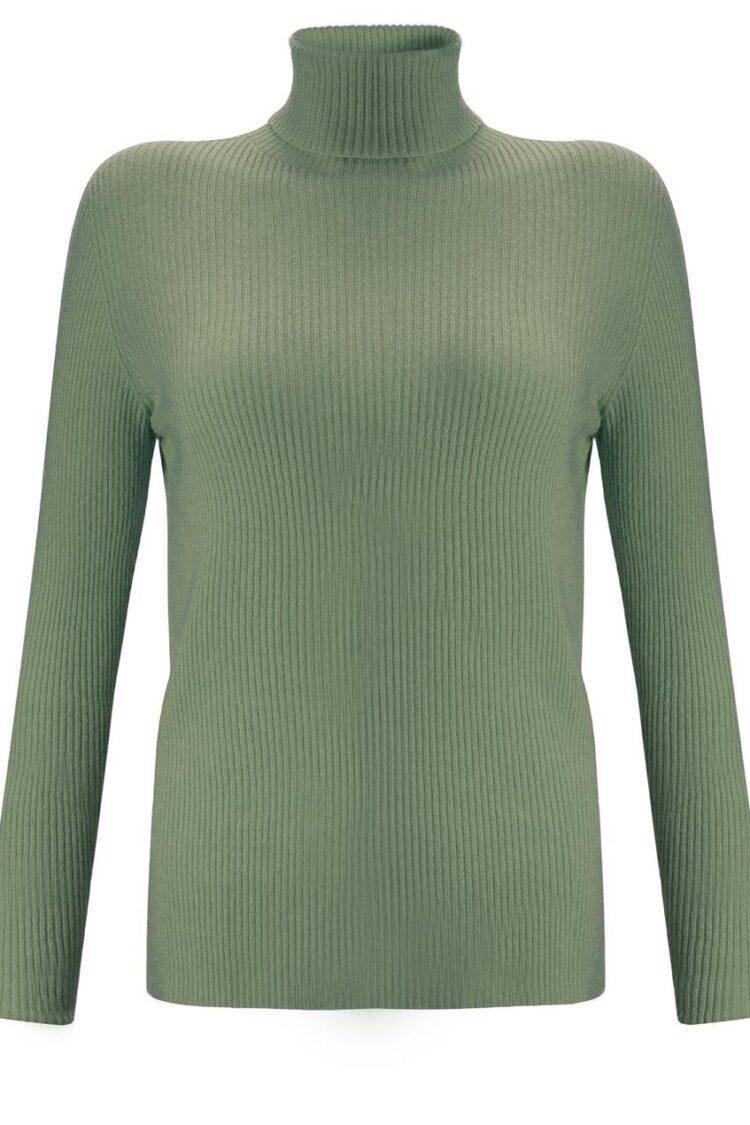 Pippa-Ribbed-Polo-Neck-(Olive)