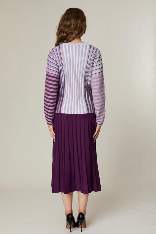 Jessica Graaf – Round neck vertical striped sweater - back