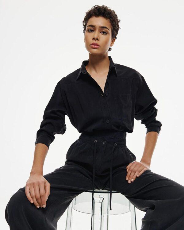 Access - Cropped shirt with elastic back