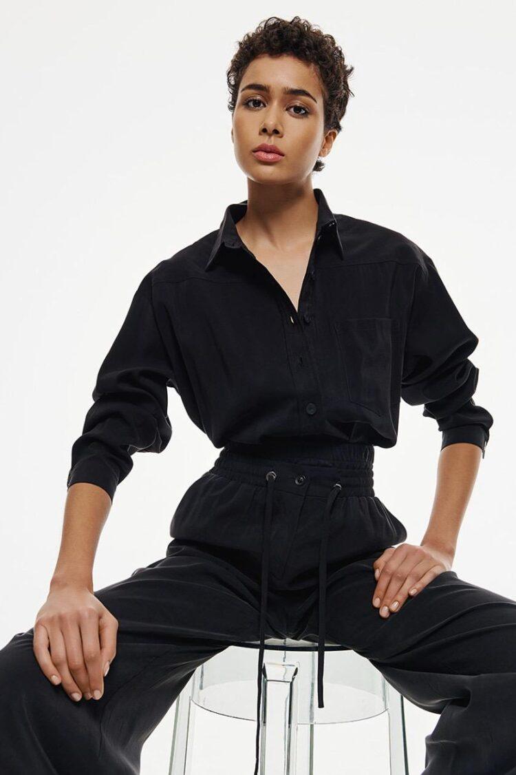 Access - Cropped shirt with elastic back