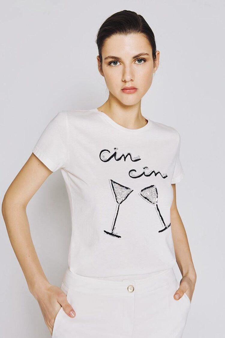 Access - T-shirt with "Cin Cin" design