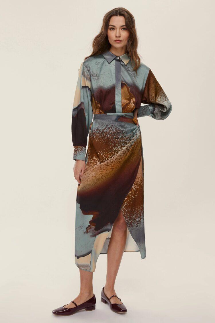 EMME - Meringa knot-detail twill dress