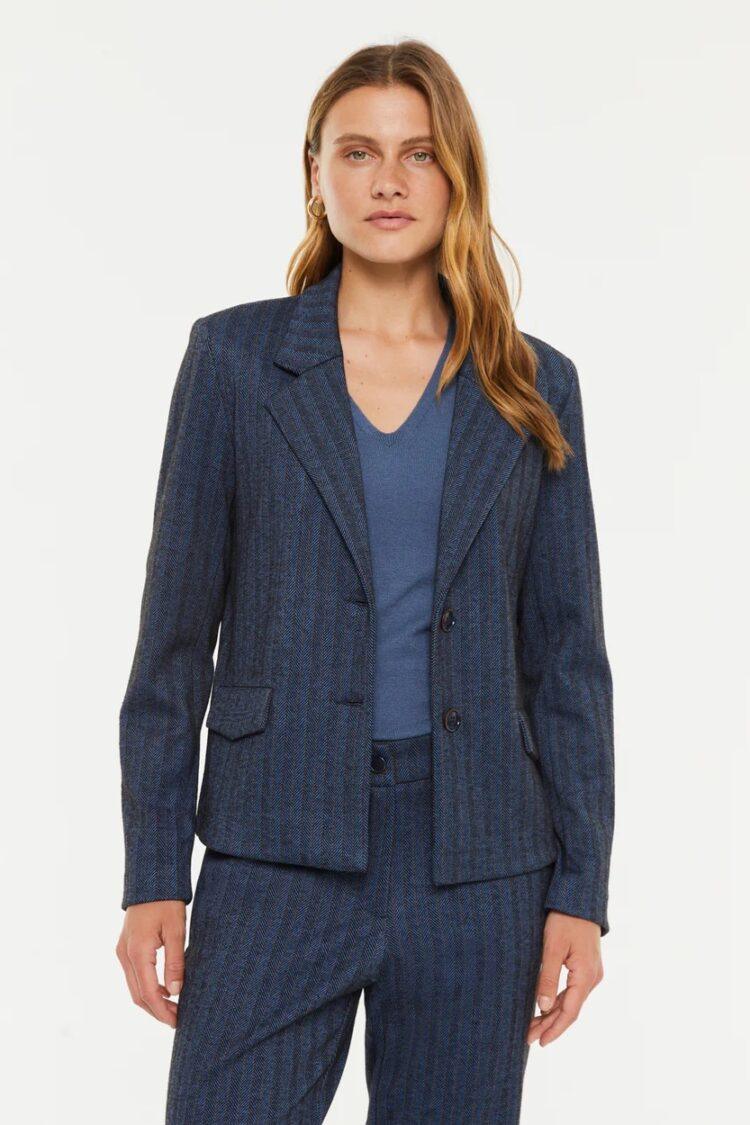 paz torras - Blazer in striped print knit