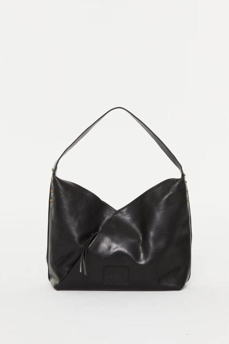 paz torras - Large leather bag with outside pocket