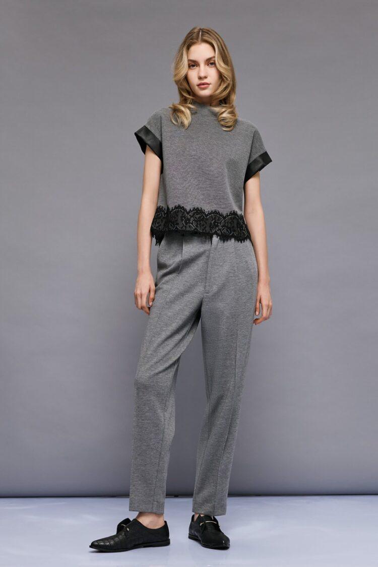 Access - Pants with faux leather waistband