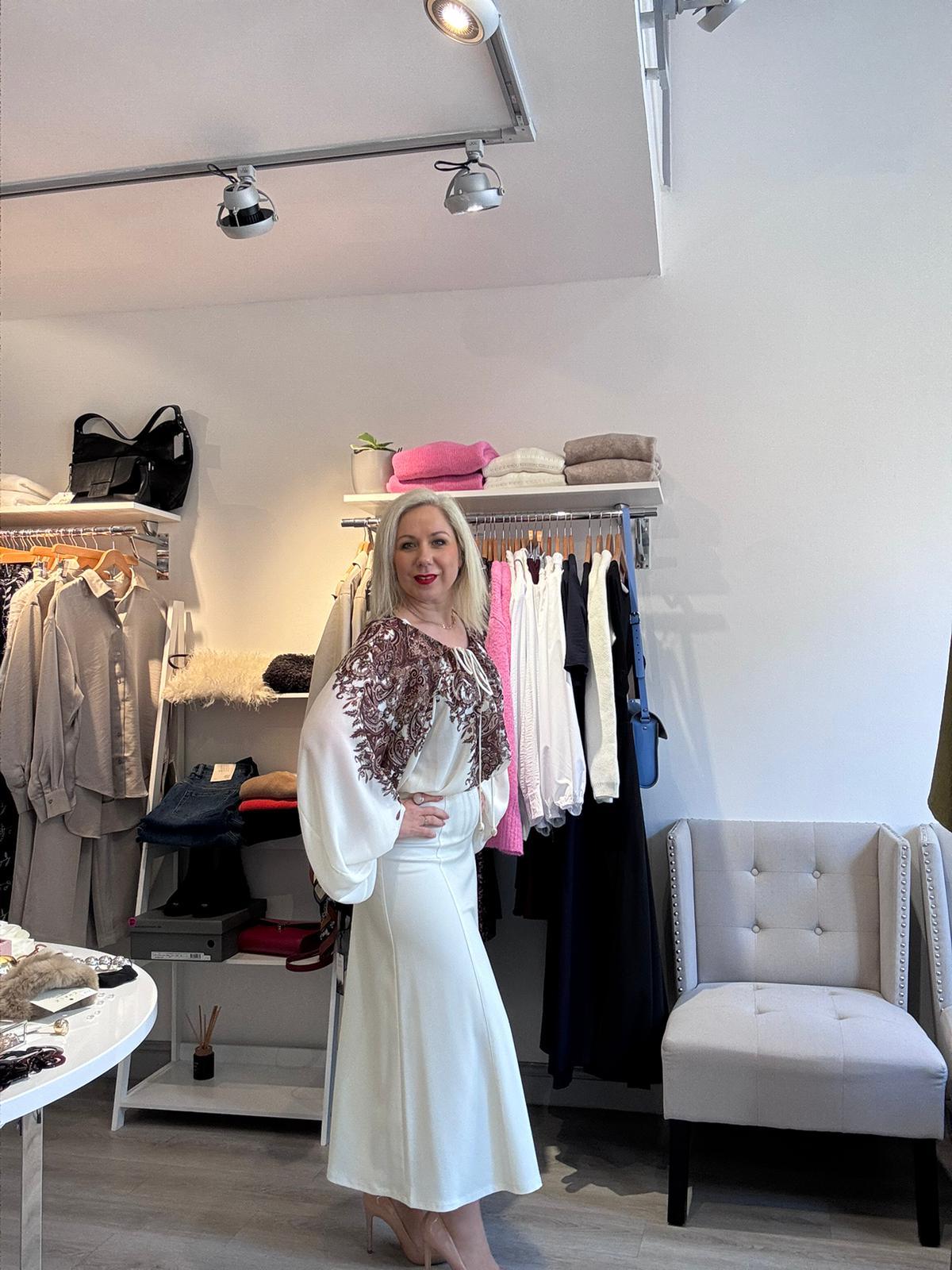 Access - Cream and chocolate paisley blouse - Image 3