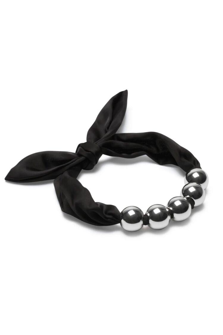 Chalk - Herne satin ball necklace silver