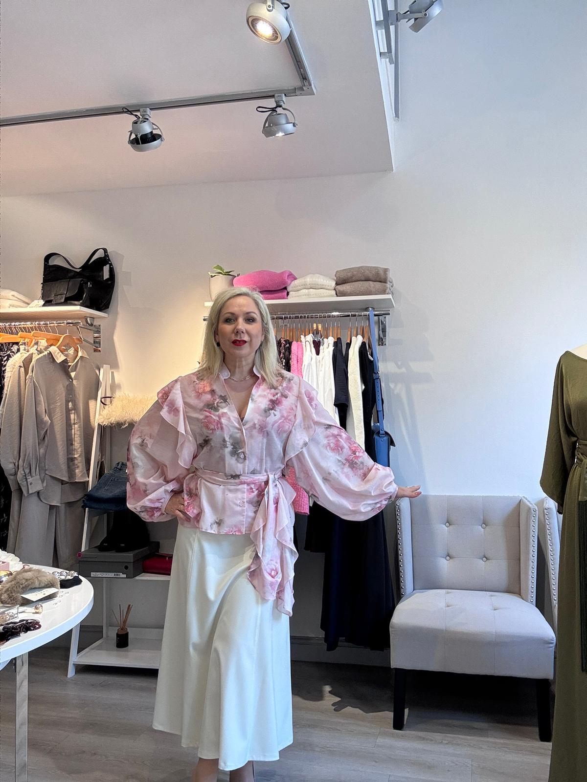 Access - Pink floral belted blouse - Image 2