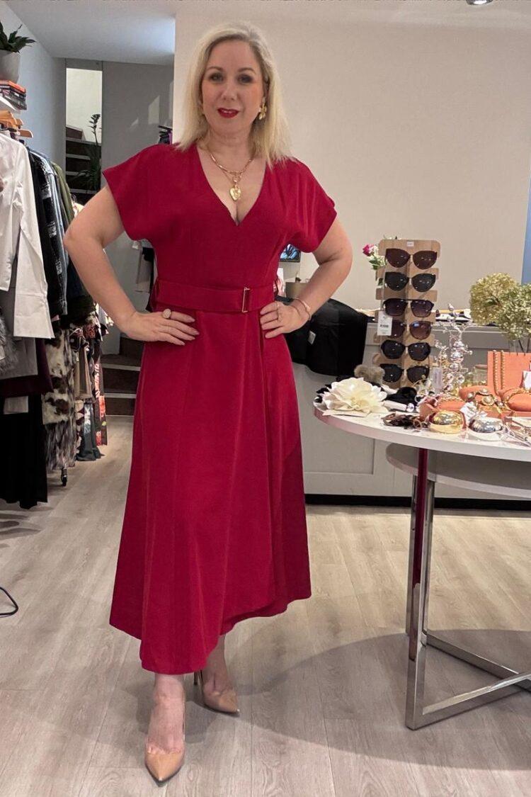 Access - Midi flared dress with belt