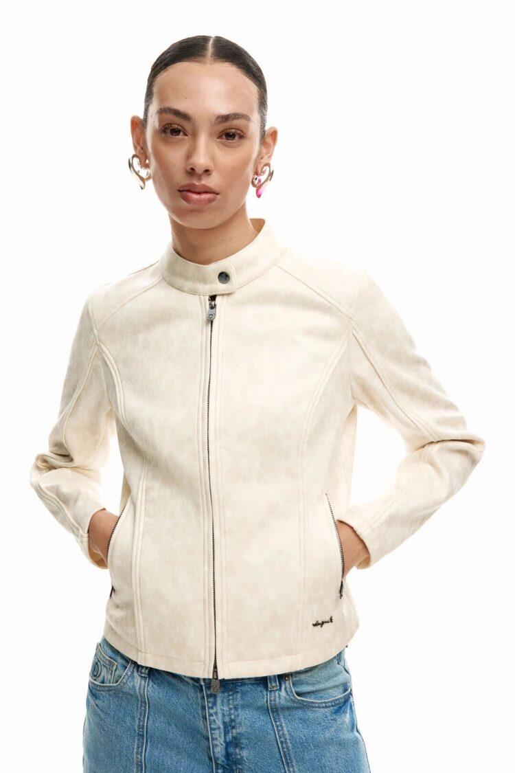 Desigual - Mao collar jacket | white