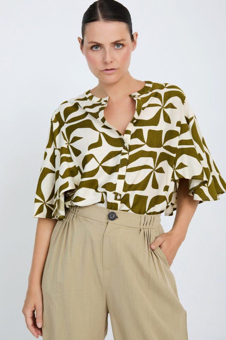 Skatie Brand - Abstract print shirt | nile