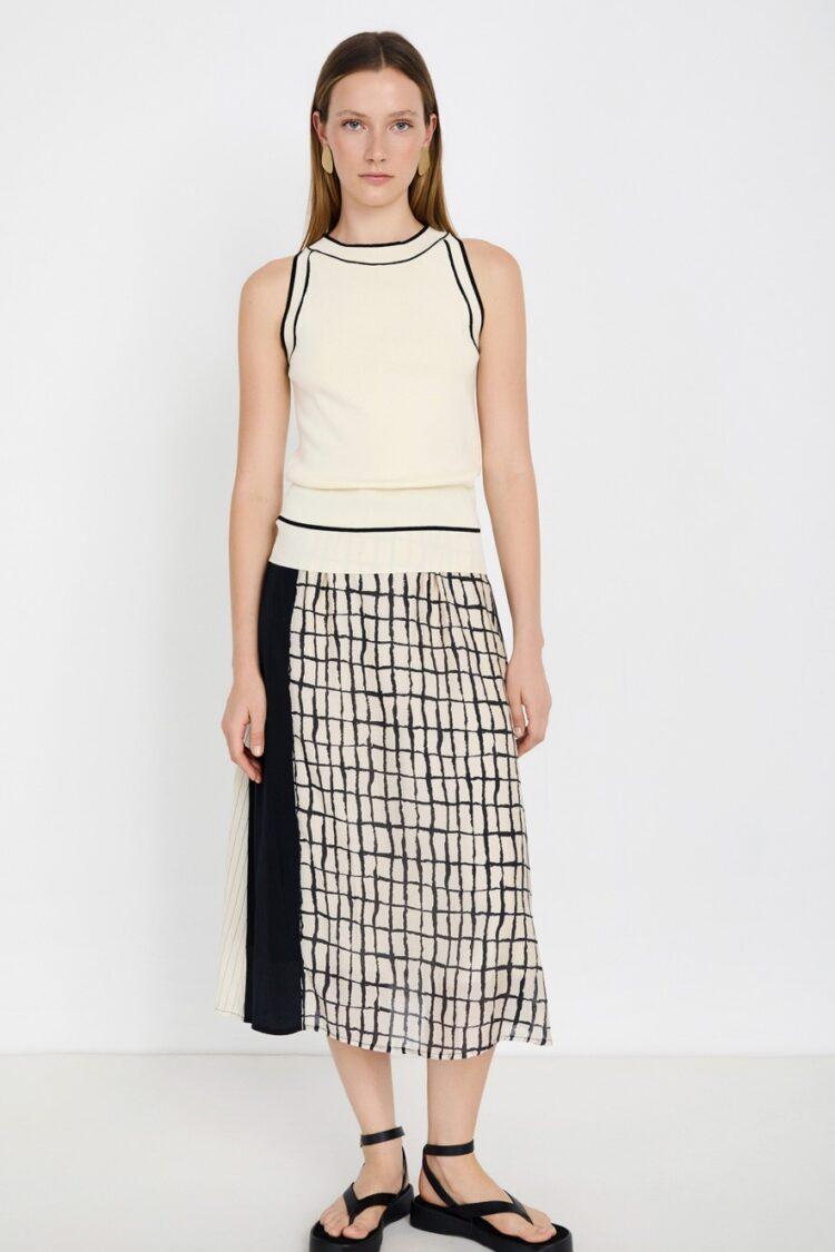 Skatie Brand - Patchwork plaid skirt