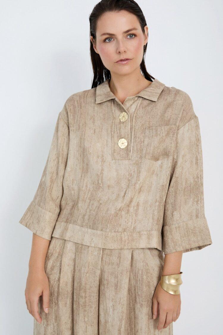 Skatie Brand - Tie-dye Palazzo blouse with XL buttons