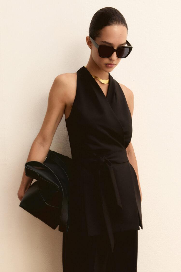 EMME - Baldo sleeveless criss-cross top | black