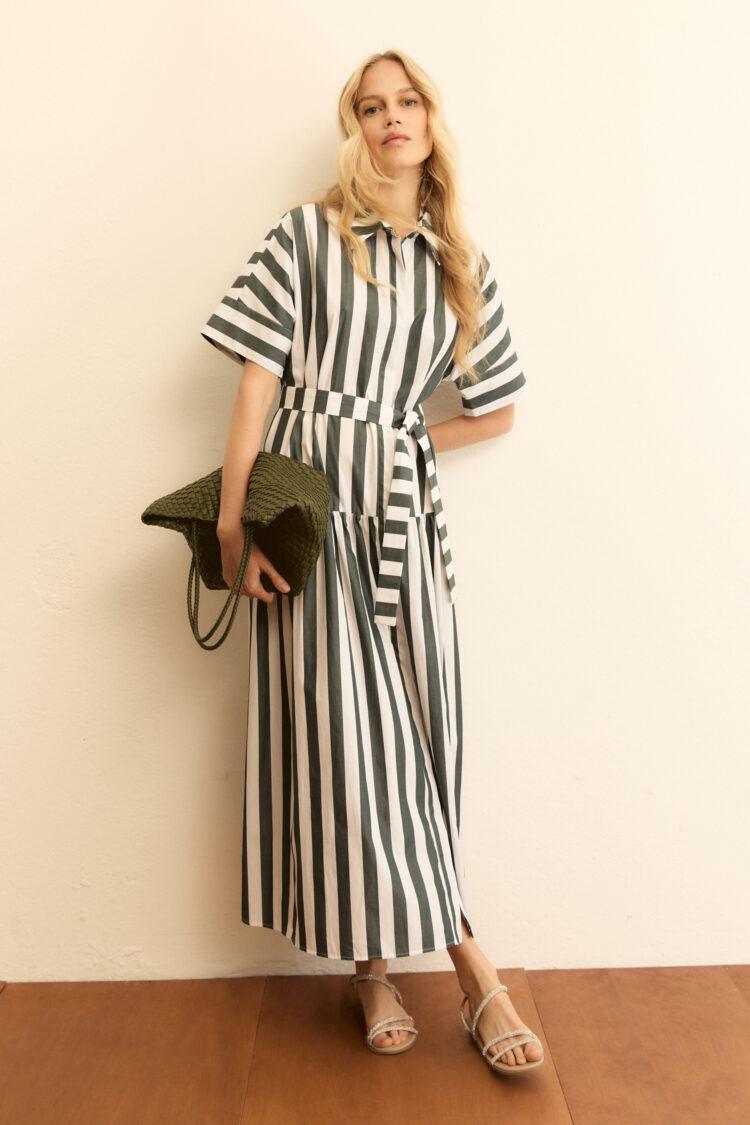 EMME - Fauna flounce shirt dress | dark green