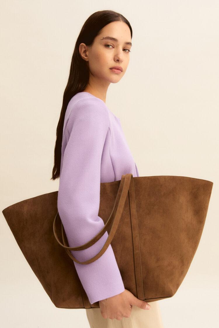 EMME - Pineta shopping tote with pouch | dark brown