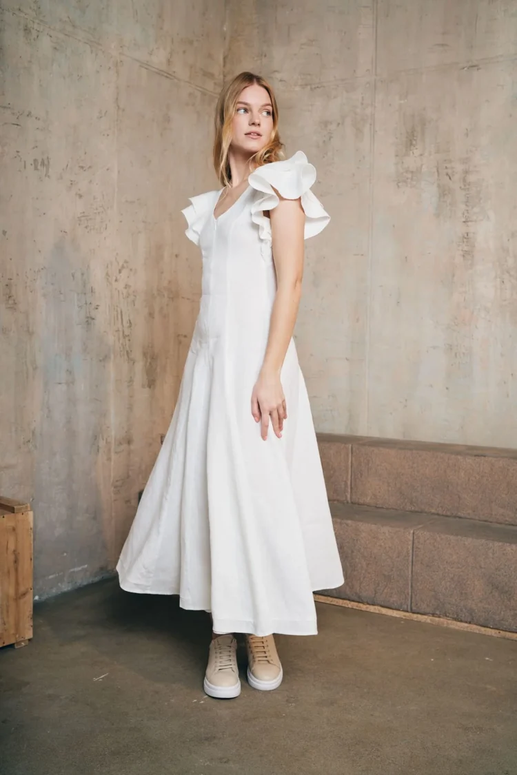LueL Linenwear - Ultra romantic linen dress | white