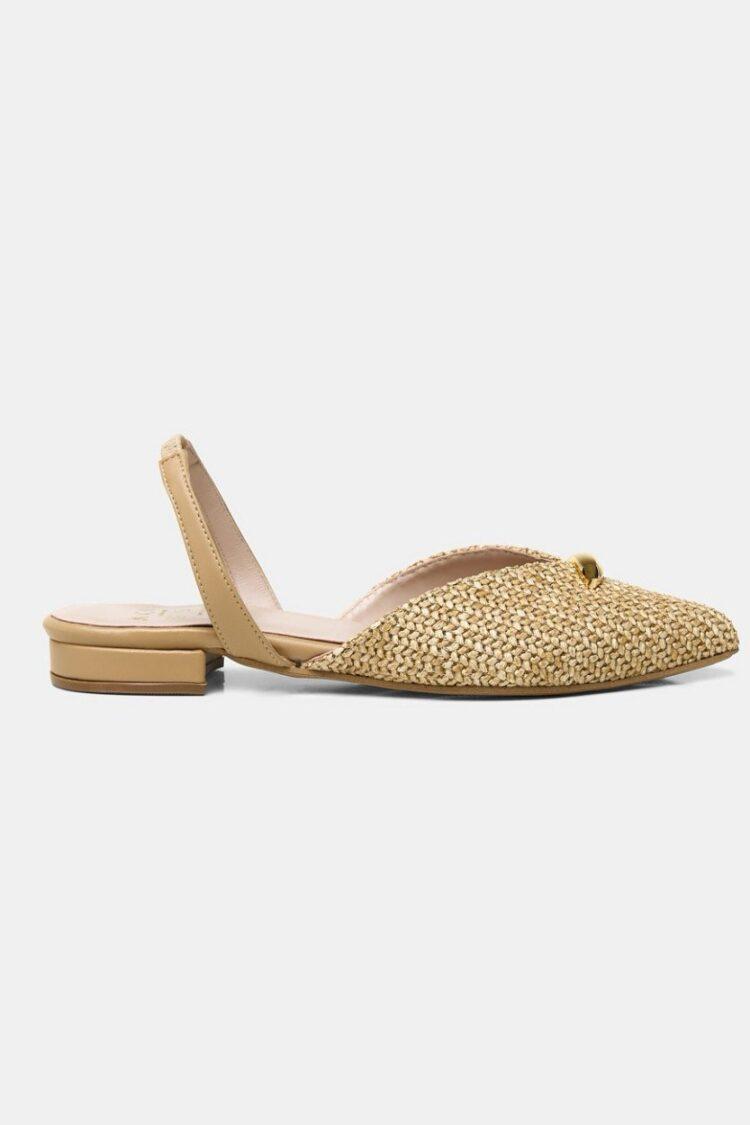 Access - Slingback ballerina flats with a metallic detail | Gold
