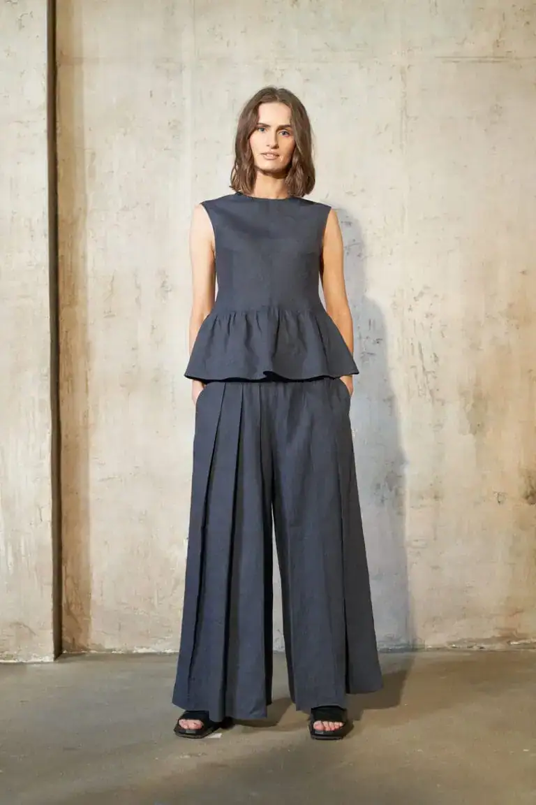 Luel linenwear - Wide linen pants | Midnight Navy - Image 2