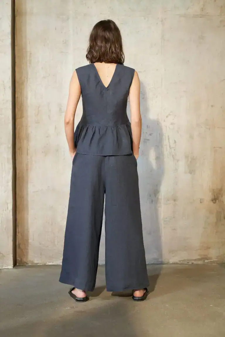 Luel linenwear - Wide linen pants | Midnight Navy - Image 3