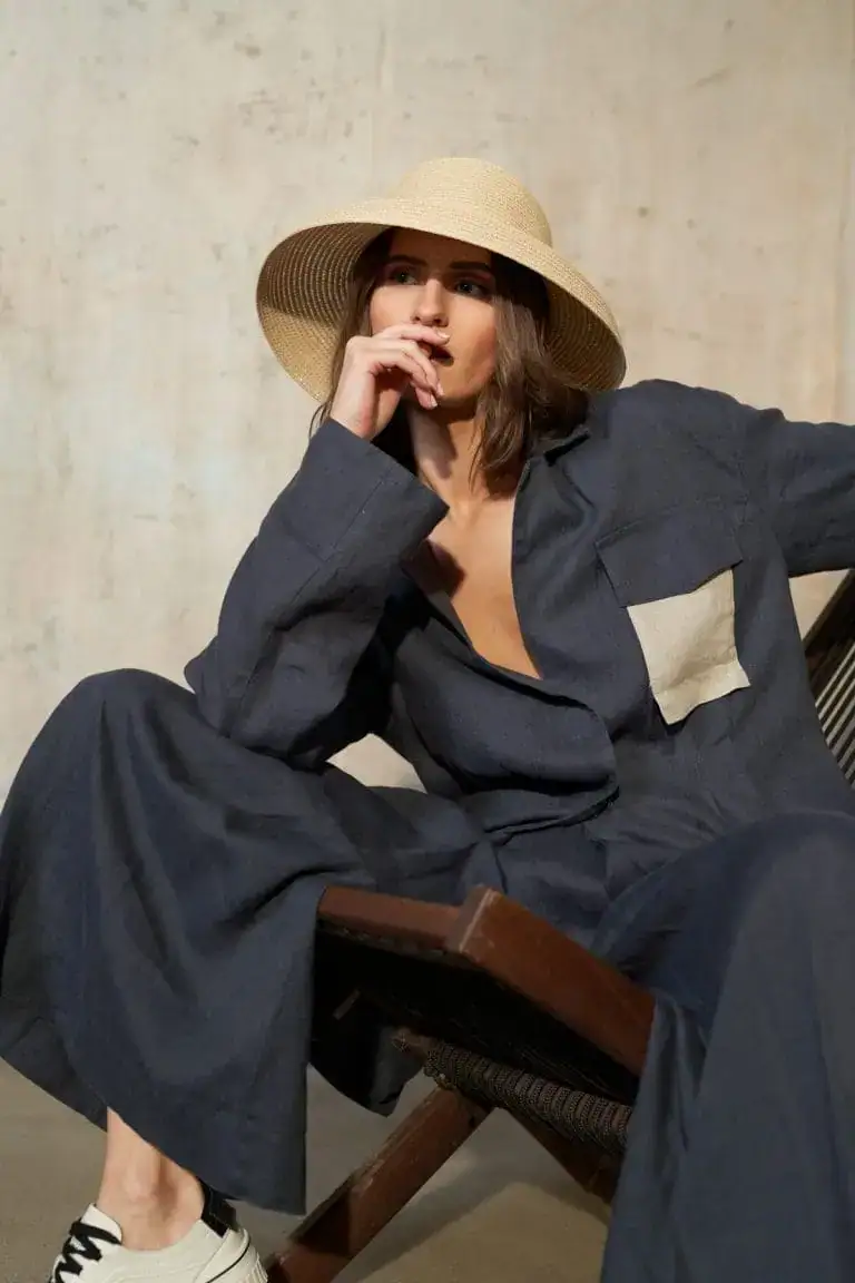 Luel linenwear - Wide linen pants | Midnight Navy - Image 4