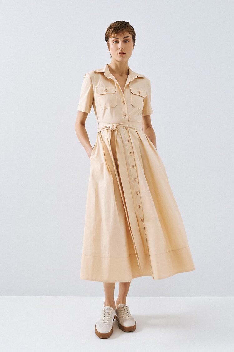 Access - Short-sleeve shirt dress | Beige