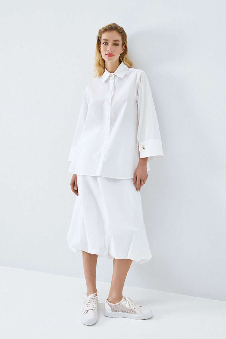 Access - Shirt with wide sleeves | White