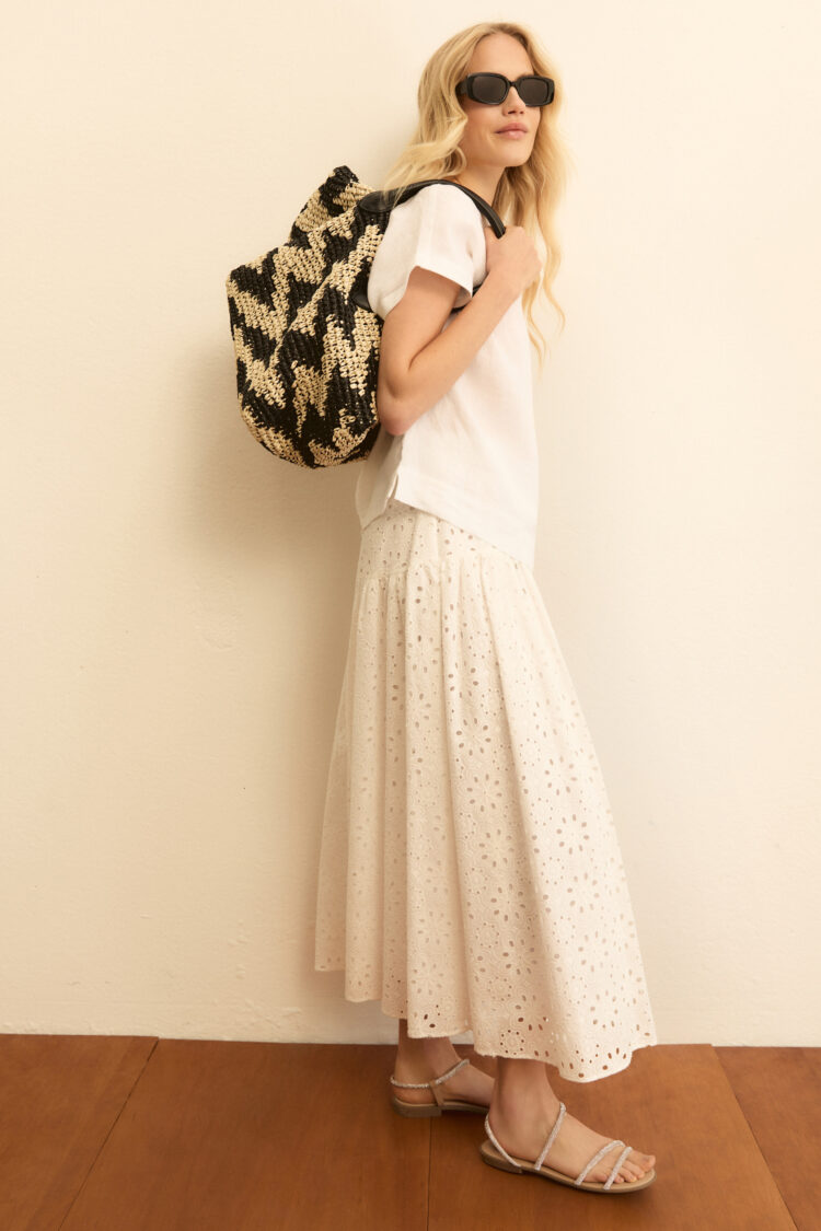 EMME - Ballo Anglaise Skirt | White