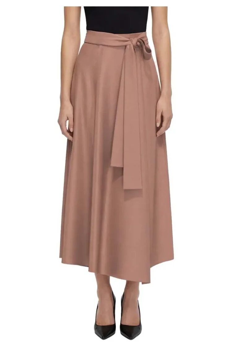 EMME - Papilla satin wrap skirt | Mauve
