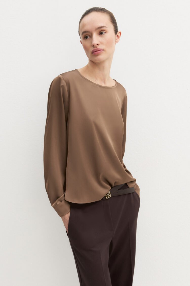 EMME | Cursore Stretch-Satin Blouse | Turtledove