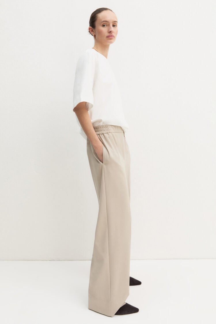 EMME | Fiesta Straight Fit Stretch-Flannel Trousers | Ecru