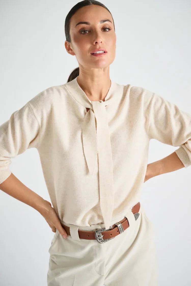 Marie Mero | Fine Cashmere-Wool Sweater | Ecru